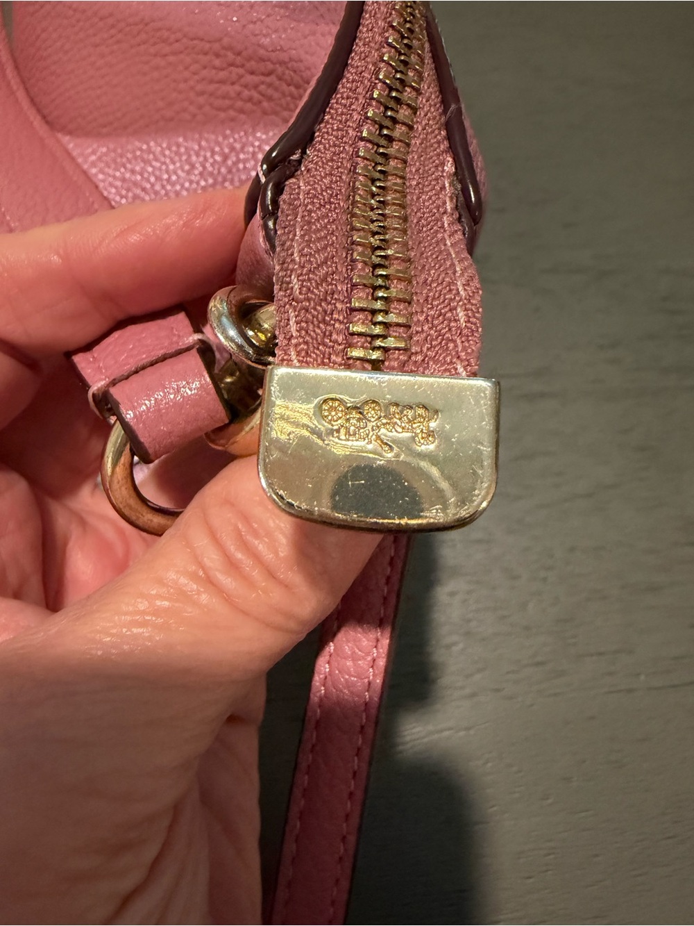 Coach Chelsea Pebbled Leather Shoulder Bag Shadow Pink D1892-56819 - Picture 8 of 16